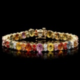 14k Gold 23ct Sapphire 1.50ct Diamond Bracelet