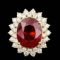 14k Yellow Gold 12.00ct Ruby 1.95ct Diamond Ring