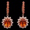 14k Rose 6.00ct Citrine 1.30ct Diamond Earrings