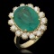 14K Gold 6.80ct Emerald 1.42ct Diamond Ring