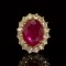 14k Gold 7.27ct Ruby 1.70ct Diamond Ring