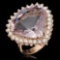 14K Gold 17.17ct Kunzite 1.21ct Diamond Ring