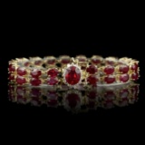 14k Yellow Gold 50ct Ruby 0.75ct Diamond Bracelet