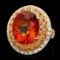 14k Gold 10.00ct Citrine 1.00ct Diamond Ring