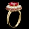 14k Yellow Gold 4.15ct Ruby 1.20ct Diamond Ring