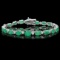 14k Gold 11.50ct Emerald 0.65ct Diamond Bracelet