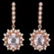 14k Rose 8.00ct Kunzite 1.70ct Diamond Earrings