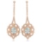 14K Rose Gold, 7.59cts Aquamarine, 2.63cts Diamond Earring