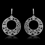 14K White Gold, 14.89cts. Diamond Earrings