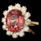 14k Gold 5ct Tourmaline 1.20ct Diamond Ring