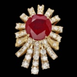 14k Yellow Gold 7.00ct Ruby 2.60ct Diamond Ring