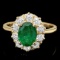 14k Gold 1.55ct Emerald 0.90ct Diamond Ring