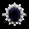 14k Gold 4.00ct Sapphire 0.70ct Diamond Ring