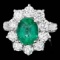 18k White Gold 2.40ct Emerald 2.15ct Diamond Ring