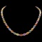14k Gold 55ct Sapphire 2.3ct Diamond Necklace