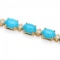 14k 12.00ct Turquoise 0.70ct Diamond Bracelet