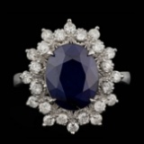 14k Gold 3.50ct Sapphire 0.70ct Diamond Ring