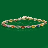 14k Gold 12.9ct Sapphire 0.50ct Diamond Bracelet