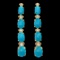 14k Gold 5.50ct Turquoise 0.35ct Diamond Earrings