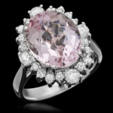 14k Gold 5.21ct Morganite 1.10ct Diamond Ring