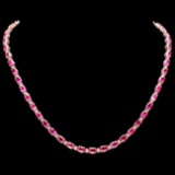 14k Gold 23ct Tourmaline 1.40ct Diamond Necklace