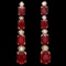 14k Gold 8.00ct Ruby 0.30ct Diamond Earrings