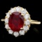 14k Yellow Gold 3.61ct Ruby 1.05ct Diamond Ring