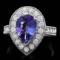 14k Gold 3.00ct Tanzanite 1.40ct Diamond Ring