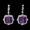 14k Gold 22ct Amethyst 1.75ct Diamond Earrings