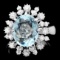 14k Gold 6.50ct Aquamarine 1.15ct Diamond Ring
