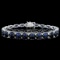 14k Gold 12.00ct Sapphire 0.50ct Diamond Bracelet