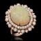 14K Gold 5.91ct Opal 1.85ct Diamond Ring