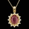 14k Gold 5.50ct Ruby 0.75ct Diamond Pendant