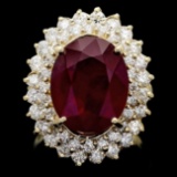 14k Yellow Gold 10.00ct Ruby 2.10ct Diamond Ring