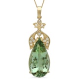 14K Gold 22.94ct Amethyst 0.40ct Diamond Pendant