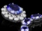 14k Gold 35ct Tanzanite 3.30ct Diamond Necklace