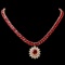 14k Yellow Gold 93ct Ruby 1.55ct Diamond Necklace