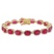 18K Gold 30.66ct Ruby .8ct Diamond Bracelet