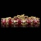 14k Gold 46.50ct Ruby 0.90ct Diamond Bracelet