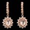 14k Rose 4.00ct Morganite 1.60ct Diamond Earrings