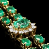 14k Gold 12.00ct Emerald 1.50ct Diamond Bracelet