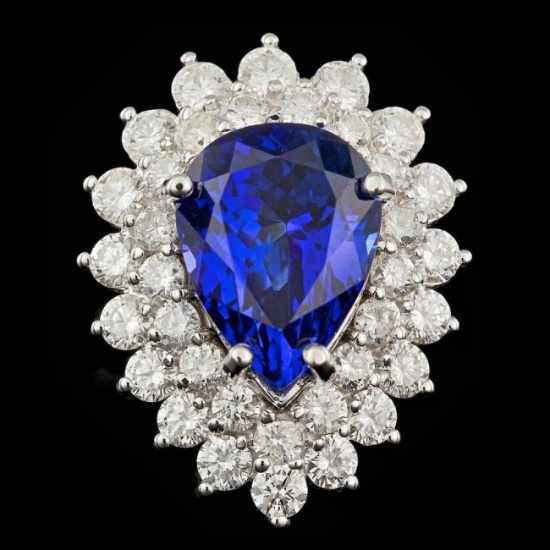 18k Gold 6.50ct Tanzanite 2.40ct Diamond Ring