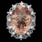 14k Gold 18.50ct Morganite 0.60ct Diamond Ring