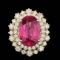 14k Yellow Gold 7.00ct Ruby 1.50ct Diamond Ring