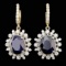 14k Gold 13.00ct Sapphire 2.25ct Diamond Earrings