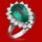 14k Gold 3.13ct Emerald 0.95ct Diamond Ring