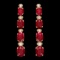 14k Gold 8.00ct Ruby 0.30ct Diamond Earrings