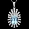 14k Gold 8ct Aquamarine 2.50ct Diamond Pendant