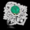 18K Gold 3.11 Emerald 3.22 Diamond Ring