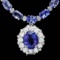 14k Gold 25.5ct Tanzanite 3.00ct Diamond Necklace